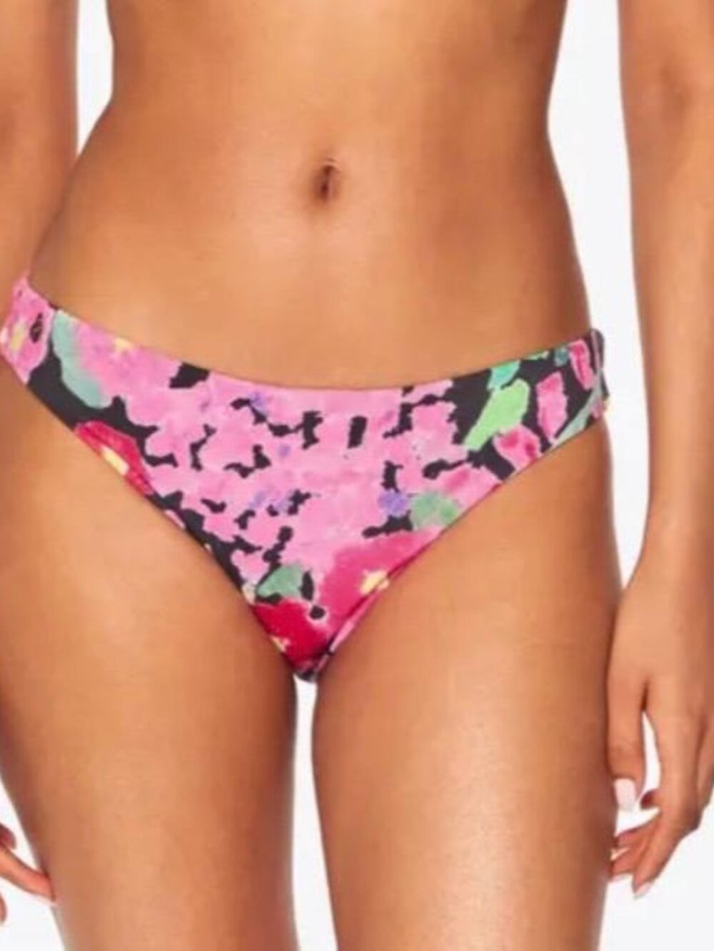 Kurt Geiger London Kensington Bikini Briefs XL NWT Black Rainbow Floral Swim